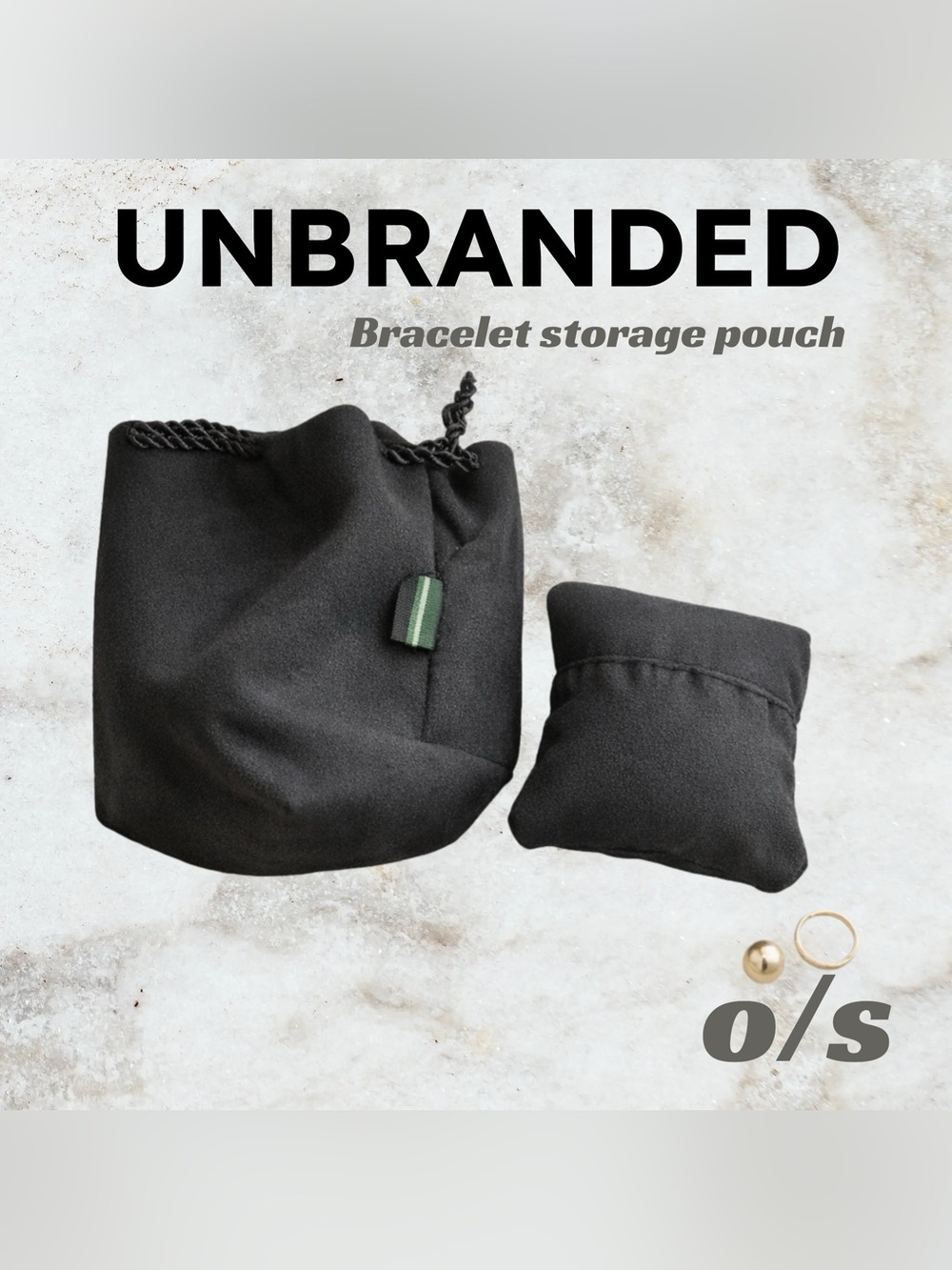 👍GUC UNBRANDED | 2 items | Classic Soft Black bracelet pouch & cushion